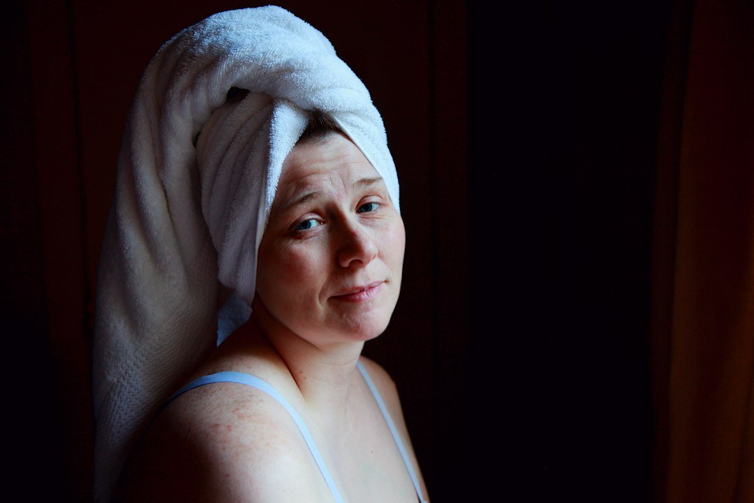 Woman enjoying a relaxing self-care routine